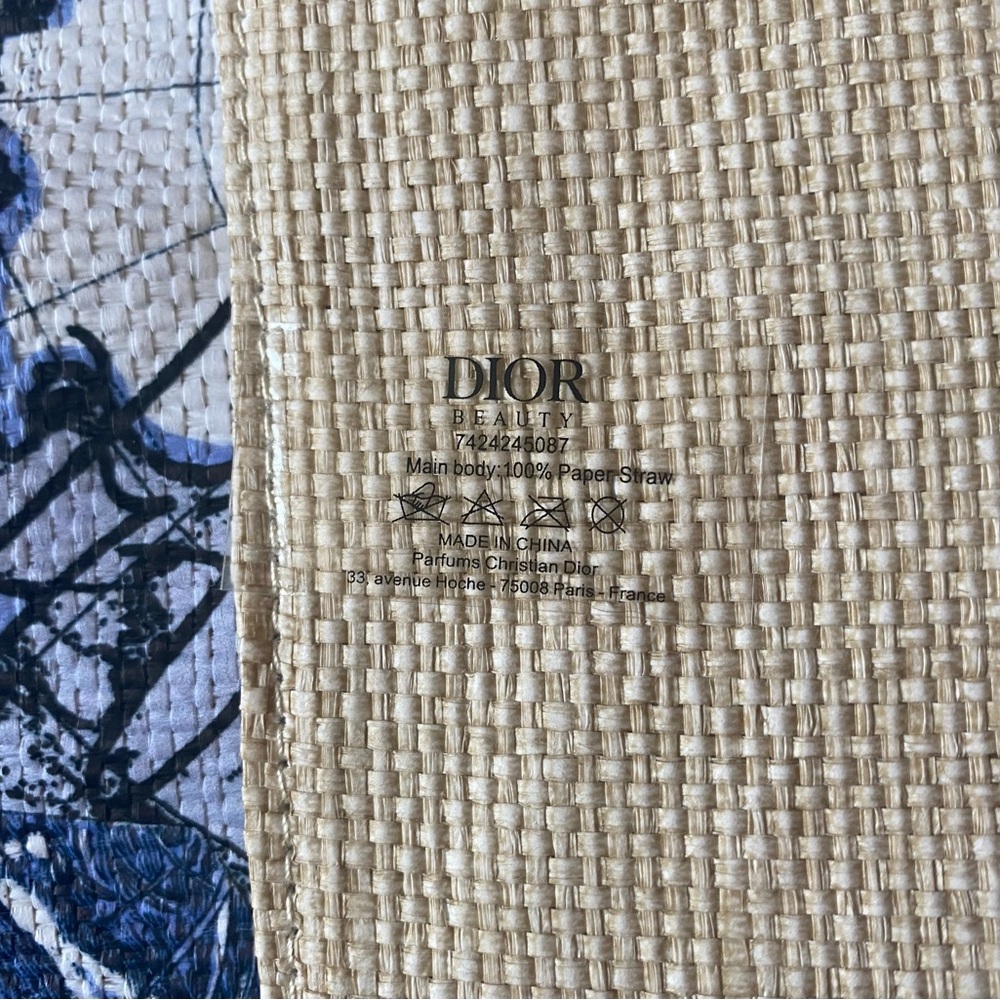 BRAND NEW Authentic Christian Dior Around The World Straw Woven Canvas Tote Bag - Picture 6 of 6